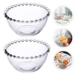 Dinnerware Sets 2Pcs Bowls Small Glass Decorative Dessert Bowl Transparent Salad For Home Storage Kitchen