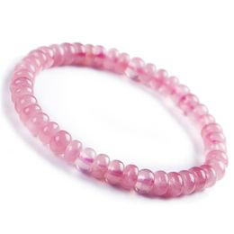 Bracelets Genuine Natural Rose Pink Quartz Abacus Beads Bracelet Stretch Fashion Crystal Women Men 7mm 8mm 9mm 10mm AAAAA