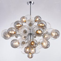 Chandeliers Nordic Glass Ball Lampshade Chandelier Lighting For Home Hanging Lamps Restaurant Dining Decor Indoor Fixture