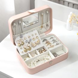 Storage Bags Casegrace Travel Jewellery Box Double-Layer Organiser For Earrings Ring Necklace Portable PU Leather