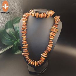 Necklace HAOHUPO Baltic Natural Amber Necklace Adult Ladies Necklaces/Bracelet Suit Supply Certificate Mother's Amber Beads Jewelry Gift