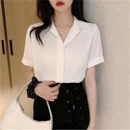 Women's Blouses & Shirts Women Short Sleeve Plus Size 5XL Elegant Lightweight Simple Office Ladies Fashion Designed Streetwear Retro ZY599