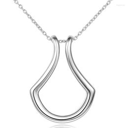 Pendant Necklaces Design Jewellery U-shaped Ring Bracket Necklace Fan Creative Clavicle Chain For Women Wedding Engagement Gifts