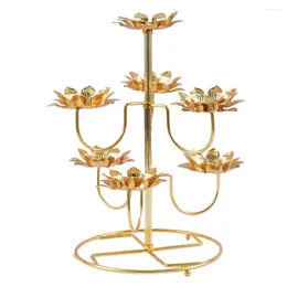 Candle Holders Ghee Lamp Holder Lotus Rack Table Trays Eating Ornaments Metal Candlestick Stainless Steel Stand House Gadgets