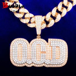 Necklaces Bubble Letter Custom Name Necklace for Men Personalized Pendants Rapper Any Initial/Number/Symbol/Color Solid Base Charms