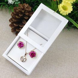 Display Necklace Card Window Box white 1Lot =50box +50 pcs inner Card Pearl White Necklace Box Gifg BOX Pendent Box / Earring Case