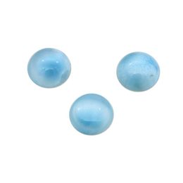 Crystal 5pcs Natural Stone Genuine Larimar Cabochons Round Shape 216mm Material For Making Jewellery DIY Pendant Earrings Rings