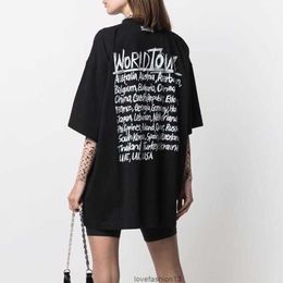 VTM designer Correct Cute Full Graffiti Letter Print Short Sleeve Versatile Loose Cotton Couple T-shirt