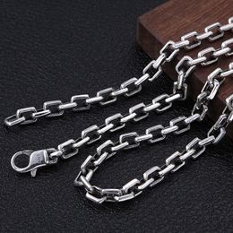 Necklaces New Heavy Solid S925 Pure Silver Men Necklace 7MM Creative Fashionable Man Pop Box Chain Thick Maniac Birthday Gift