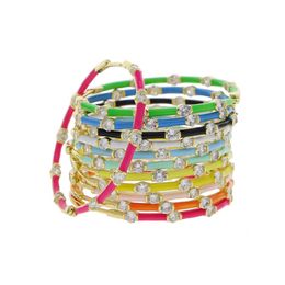 Huggie 40mm Big Colourful Rainbow Huggie Hoop Earring Gold Colour Pastel Candy Multi Colour Fashion Women Jewellery