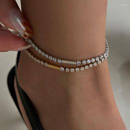 Anklets Tennis Chain Anklet For Women Stainless Steel Dainty Minimalist Jewelry Summer Delicate Elegant 2023 In