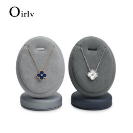 Boxes Oirlv New HighEnd PU Leather Creative Necklace Display Stand Window Display Jewellery Pendant Display Props