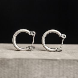 Huggie 925 Sterling Silver Bullet Hoop Earrings Women Circle Punk Earrings Vintage Party Wedding Jewellery Gifts for Girls Women Jewellery