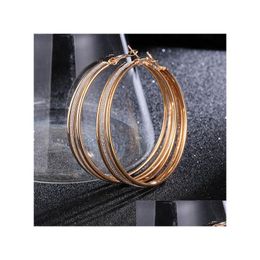 Hoop Huggie 6Cm Big Earrings Fashion For Women Statement Party Wedding Unique Charm Jewellery Drop Delivery Dh01J