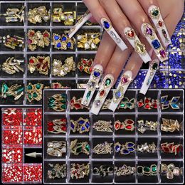 False Nails 1Box Nail Art s Decorations Set Crystal Charms Diamond Diy Alloy Luxury Jewelry Gem Parts Accessories Stones 230520