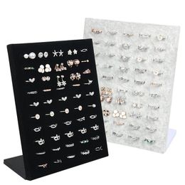Boxes Black/Gray Velvet Carrying Case Jewellery Ring Display Box Board Holder Storage Box Plate Organiser 20*10*23CM