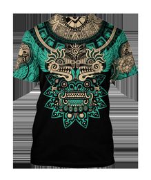 Men's T-Shirts Summer Trend Harajuku Mexican Aztec Quetzon Men's Casual T-shirt Street Fashion Classic Retro O-neck Loose Senior 3D Printed Top 230519