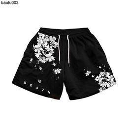 Mens T-Shirts Anime GYM Mesh Shorts Workout Breathable Male Casual Sportpants Fitness Mens Bodybuilding Running Basketball Beach Summer Shorts J230522