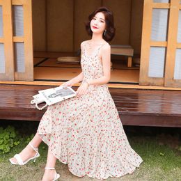 Casual Dresses The Maxi For Women Woman Dress Suspender Skirt Printing Breathable Sexy Spring And Summer Robe Vetement Femme