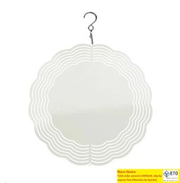 New arrivalSublimation Double Sides 10inch Wind Spinner blank pendant heat transferwind chimes christmas decoration Express