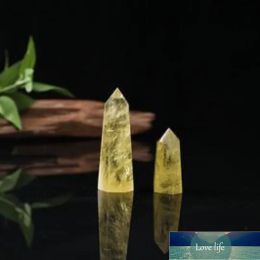 Classic Natural Citrine crystal Tower Arts Ornament Mineral Chakra Healing wands Reiki Energy stone six-sided Quartz Point Pillar magic wand Novelty gifts