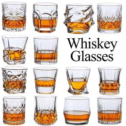 Water Bottles Whiskey Glass Cup Crystal Whisky Glasses Cups for Alcoho Drinking Scotch Bourbon Cognac Vodka Gin Tequila Rum Home Bar 230520