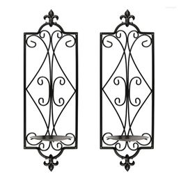 Candle Holders Decorative Black Scrolled Ivy Metal Tea Light Holder Wall Mounted Hanging Sconce Tealight