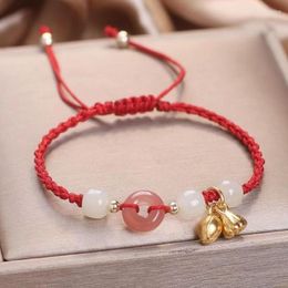 Charm Bracelets Fashionable Chinese Style Peace Buckle Bracelet For Women Hand Woven Rope Vintage Personality Simple Sweet Gifts