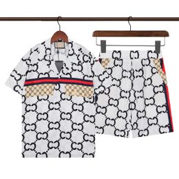 23 homens designers camisas de blusa praia shorts masculinos de moda masculina letra geométrica impressão camisetas de boliche casuais homens de manga curta Camisa de vestido M-3xl