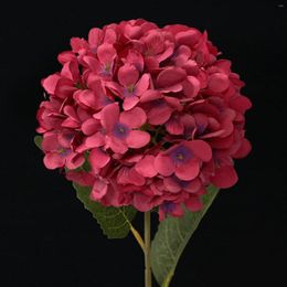 Decorative Flowers Hydrangeas Artificial Bouquet Decoration Bridal Wedding Flower Real Latex Home Silk Christmas Arrangements