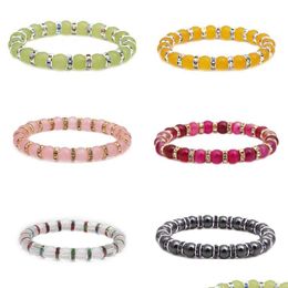 Charm Bracelets Wholesale Diy Handmade 8Mm Agate Beaded Bracelet Crystal For Women Friendship Gift Drop Delivery Jewelry Dhn6W