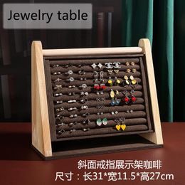 Boxes New Solid Wood Ring Display Rack Jewellery Storage Earring Rack Ring Rack Earrings Rack Fewelry Counter Props