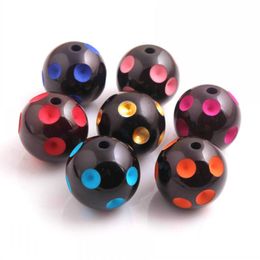 Crystal Kwio vita' Fashion Jewellery 20mm chunky 100pcs/bag halloween style Resin Dot Beads for beaded necklace Wholesales