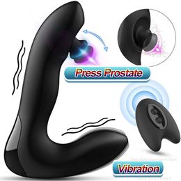 Adult Toys Press Prostate Massager Simulation Finger Vibrator Anal Plug G-Spot Stimulation Remote Control Adult Sex Shop Toys For Man Gay 230519