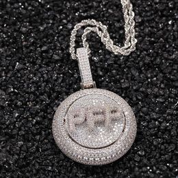 Pendant Necklaces Az Custom Name Letters Gold Sier Mens Fashion Hip Hop Jewellery Iced Out Rotating Letter Necklace Drop Delivery Penda Dhvyl