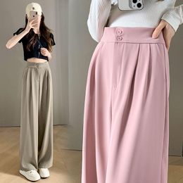 Women's Pants Korean High Waist Wide Leg Spring Summer Baggy Office Pantalones Formal Straight Suit Spodnie Women Casual Trousers C186