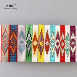 Bracelets AMIU Handmade Package For Sale Bohemian Weave Beads Friendship Bracelet Woven Rope String Packing Sets 12 Pieces For Women Men