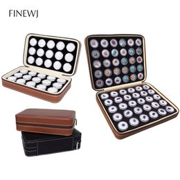 Leashes Portable Gemstone Collector Zipper Bag Charms Colorful Gems Display Round Box Storage Container Loose Diamond Bead Carrying Case