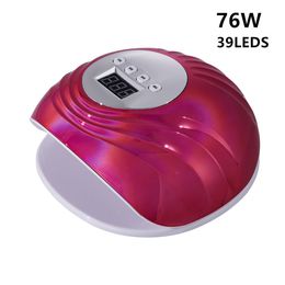 Nail Dryers 76W UV LED Nail Lamp With 39 Pcs Leds For Curing Gel Dryer Drying Nail Polish Lamp 10306099s Auto Sensor Manicure Tools 230519