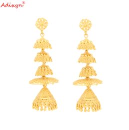 Earrings Adixyn Hat Shape Drop Earrings Jewellery Gold Color/Brass Jewellery African/Ethiopian/Dubai For Women/Girls Gifts