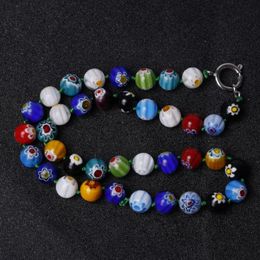 Necklaces 3PCS/Lot Millefiori Glass Lampwork Murano Beads Necklace 10x7mm HOT