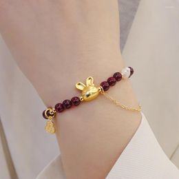 Charm Bracelets Natural Garnet Bracelet With Original Design Senior Female Feeling Little Pendants Auspicious Brand Hoist Series Hand