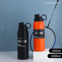 Cross-border American Stainless Steel sports kettle Large capacity Double-layer vacuum insulation cup portable outdoor handle bottle