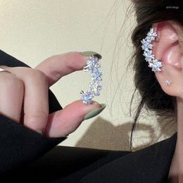 Backs Earrings Fashion No Piercing Flower Shiny Rhinestone Five-Petaled Flowers Ear Clip For Women Party Girl Classic Jewellery Gifts