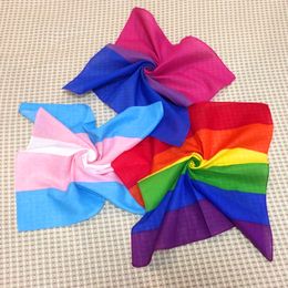 Handkerchiefs LGBT Bandana Turban Lesbian Transgender Bisexual Gay Square Scarf Sports Mini Headband Rainbow Flag 230519