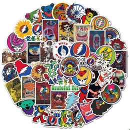 Car Stickers Waterproof Sticker 50Pcs Cool Gratef Dead For Bike Motorcycle Laptop Lage Phone Case Guitar Vinyl Decal Rock Music Bomb Dhz5D