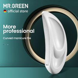 Nail Files MR GREEN Professional Curved And Stainless Steel Rubbing Surface With Ergonomic ABS Resin Manicure 230520