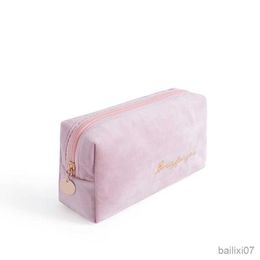 Cosmetic Bags Cases Girls Velvet Organizer Cosmetic Bag Vintage Soft Toiletry Package Women Travel Makeup Bags Lipstick Pouch Beauty Case