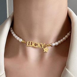 Necklaces Customised Name Necklace Personalised Pearl Necklace Gold Pendant Nameplate Necklace For Women Jewellery Gift