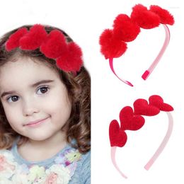 Hair Accessories Valentine's Day Sequin Love Heart Bands For Baby Girls Solid Colour Child Headbands Kids Headwear Fashion